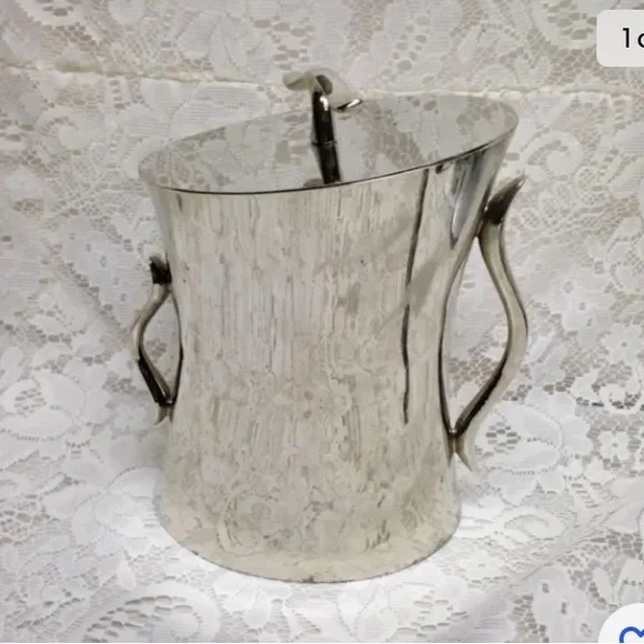 Vintage Towle Silver-plated 3pc Ice Bucket with Lid and Insert9in